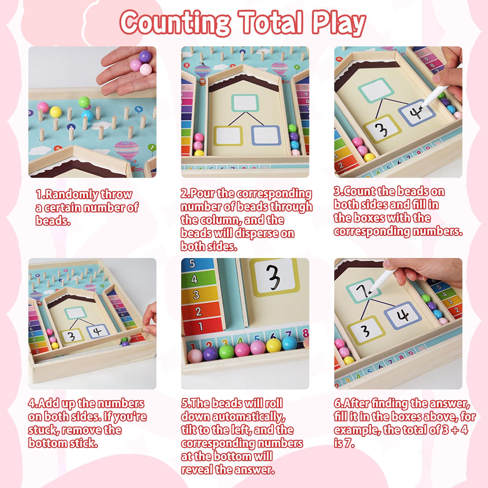 Montessori Math Toys for Kids - Addition Within 10 Counting & Decomposition Learning Games - Educational Manipulatives for Preschool, Kindergarten & 1st Grade (Ages 1-3) - Perfect for Classroom, Homeschool & Birthday Gifts