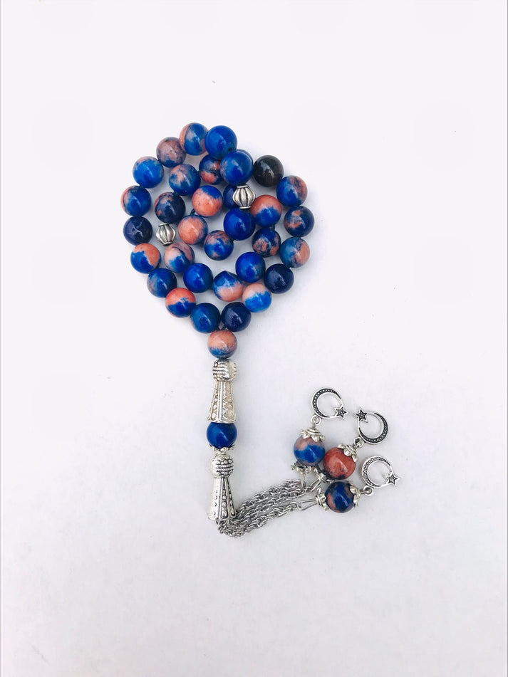 Lapis Lazuli Prayer Beads | Small Size 100-Count Gemstone Rosary for Meditation, Stress Relief & Spiritual Healing