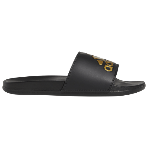 Adidas Men's Adilette Comfort Slides - Black/Gold - Lightweight & Cushioned Sandals for Pool, Beach & Casual Wear