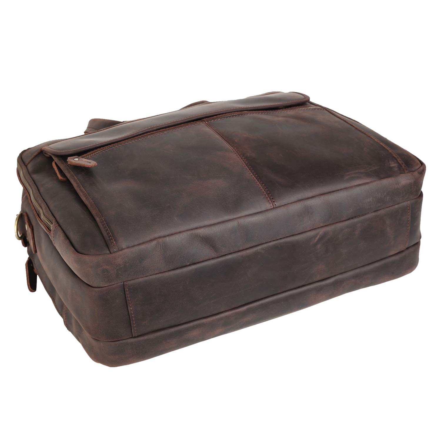Polare 18 Inch Full Grain Leather Laptop Briefcase for Men - Fits 17.3 Inch Laptop, Durable Business Work Bag & Overnight Travel Bag - Perfect for Office, Commuting & Business Trips
