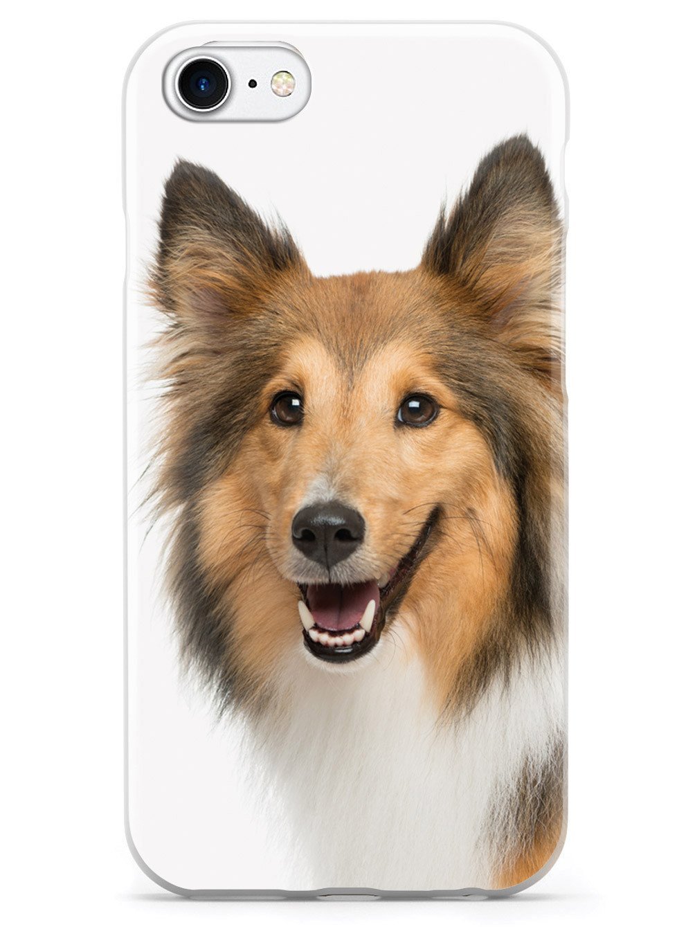 Inspired Cases - iPhone 8 Case with 3D Textured Protection - Cute Shetland Sheepdog (Sheltie) Design - Shockproof & Scratch Resistant Cover for Apple iPhone 8 - Perfect for Pet Lovers, Daily Use & Gift Giving