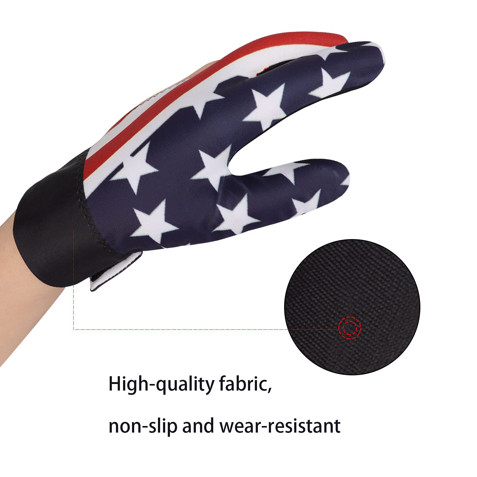 HAOZAIKEJI 3-Finger Breathable Snooker Glove - Anti-Slip Pool Cue Sports Glove for Billiards, Stretchable Left Hand Carom Shooter Glove (1 PC) - Perfect for Professional & Casual Pool Players