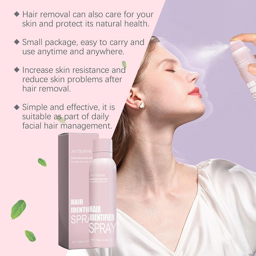 Best Hair Identifier Spray for Face Shaving & Dermaplaning - Skin & Body Hair Identifying Spray with Razors | Facial Hair Removal for Women | Perfect for Pre-Shave Prep & At-Home Skincare Routine