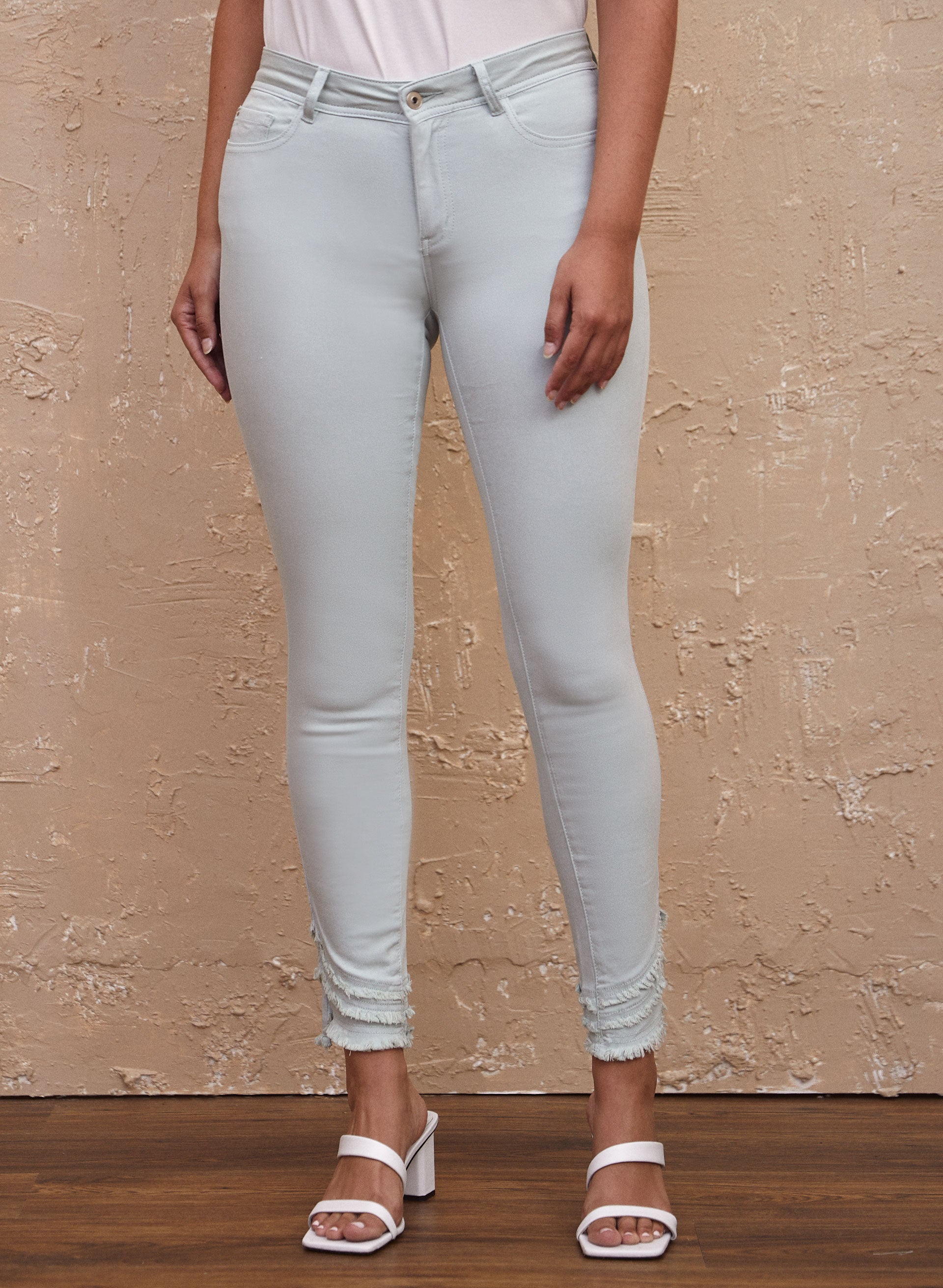 Charlie B Frayed Hem Skinny Jeans for Women - Distressed Denim Pants with Stretch Comfort | Perfect for Casual Outfits, Date Nights & Street Style Fashion