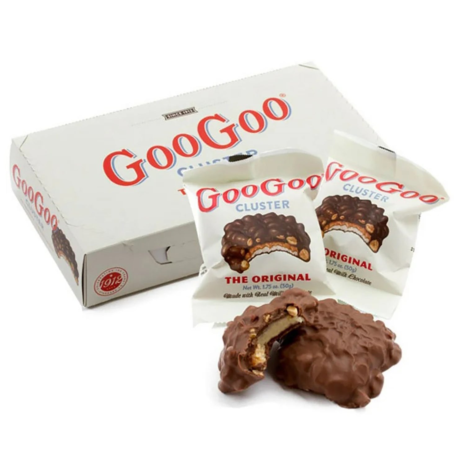 Goo Goo Cluster Original Bar - 1.5oz (12 Count Box) | Classic Southern Candy for Gifts, Parties & Snacking