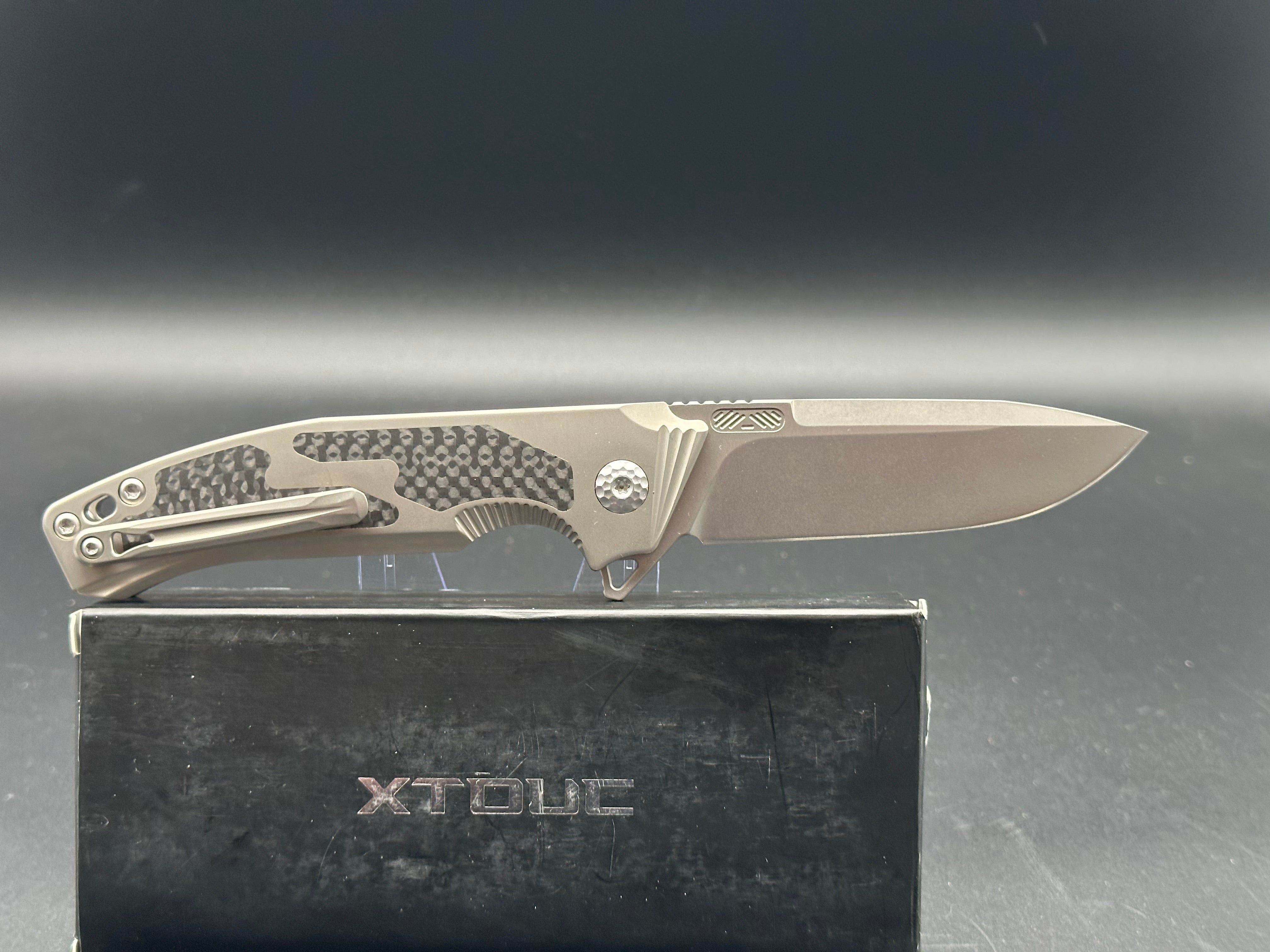 Premium Remette Steed Titanium & Carbon Fiber Handle with M390 Blade - Perfect for EDC, Outdoor Adventures & Survival Knife Collection