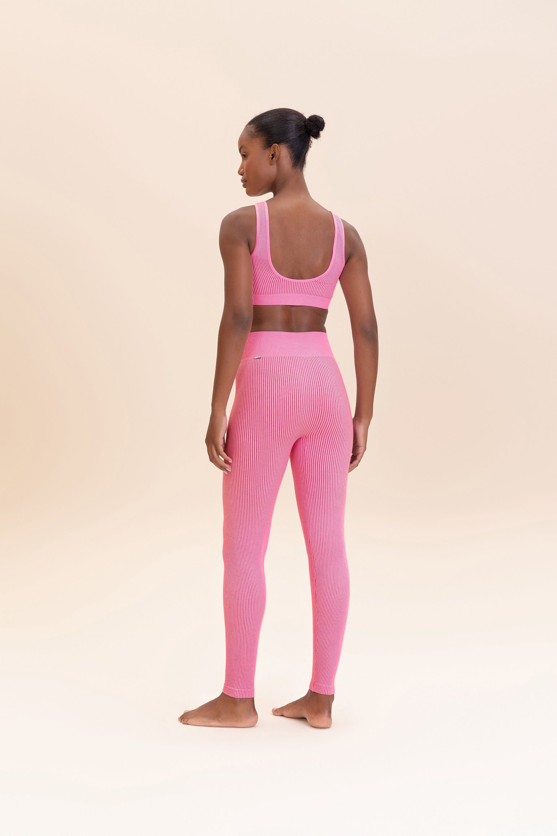 High Waist Rib Classic Seamless Leggings for Women - Comfortable Yoga Pants & Workout Tights - Perfect for Gym, Running, and Lounge Wear