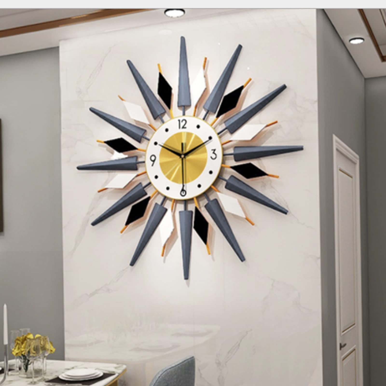 Gdrasuya10 Large Metal Wall Clock - European Style Silent Non-Ticking Decorative Clock for Living Room, Bedroom & Office Decor | Perfect for Home, Office and Gift Giving