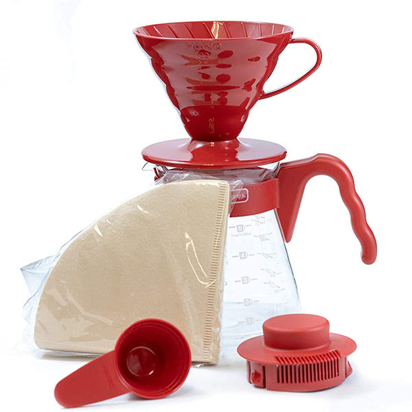 Hario V60 Pour Over Coffee Dripper Kit - Ceramic Coffee Maker with Filters & Carafe for Perfect Home Brewing | Ideal for Specialty Coffee Lovers & Baristas