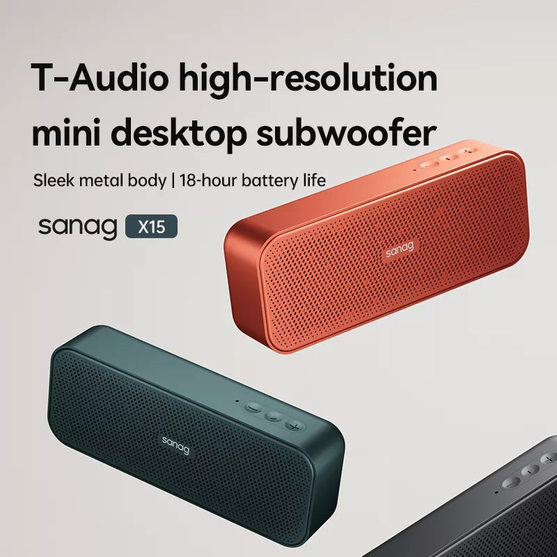 Sanag X15 Wireless Bluetooth Speaker - Portable Square-Shaped Speaker with HD Sound, IPX7 Waterproof, 24H Playtime for Outdoor, Travel, Pool Party & Home Use