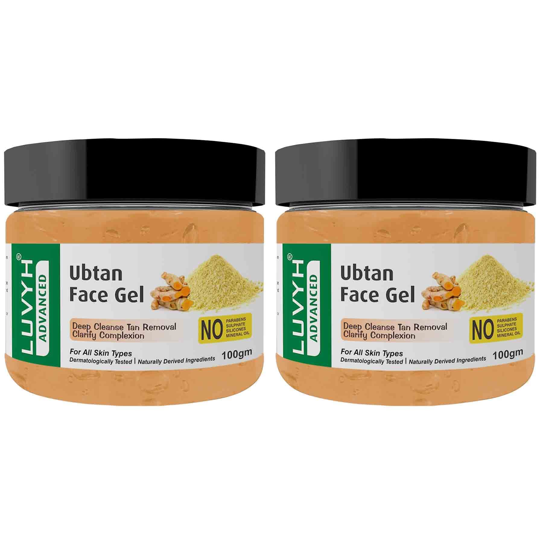 Luvyh Ubtan Ultra Light Gel Oil-Free Moisturizer for Face, Body & Hands - Turmeric & Saffron Infused Deep Hydrating Cream (200g) | Daily Skincare for Dry & Sensitive Skin
