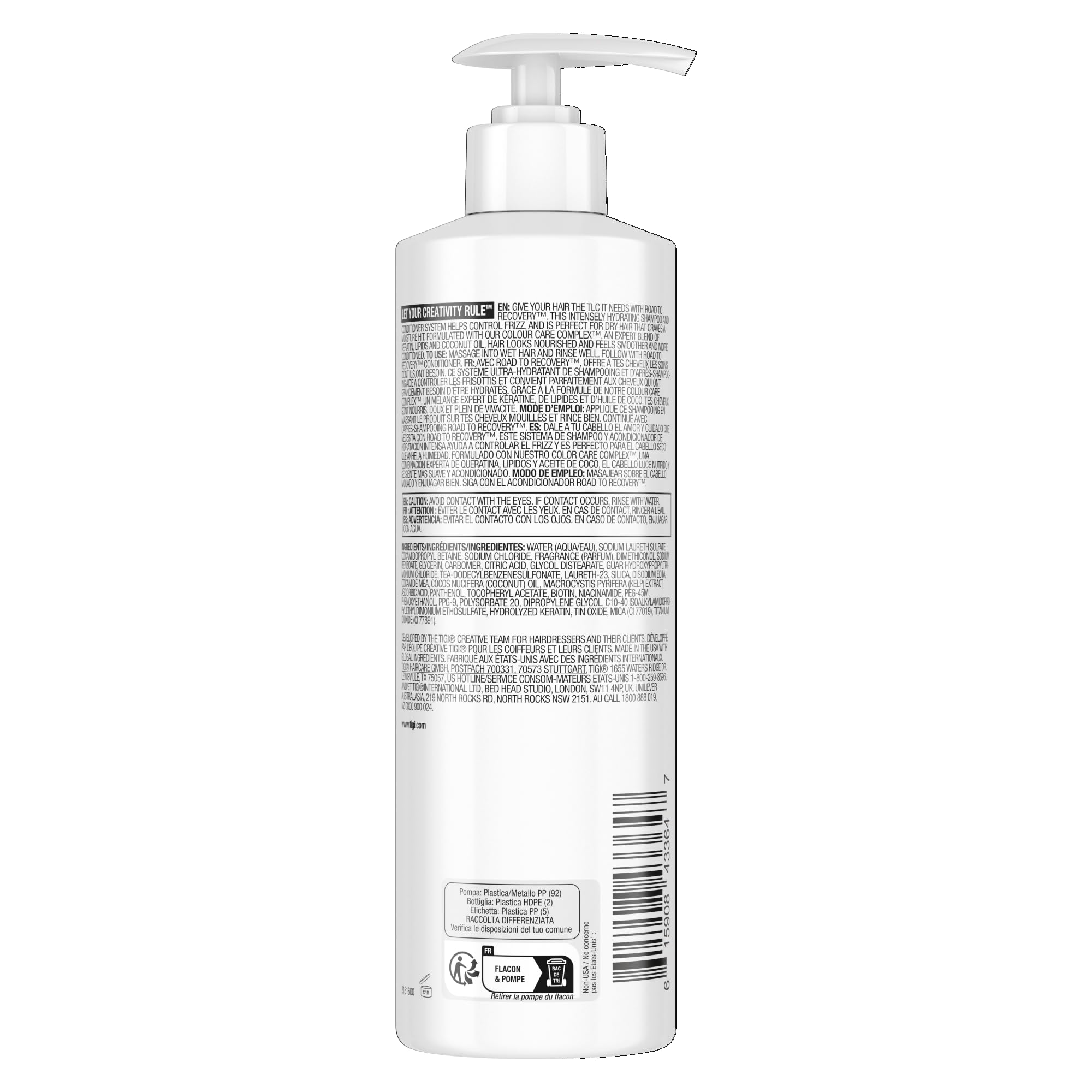 TIGI Bed Head Artistic Edit Moisturizing Shampoo for Damaged Hair - Keratin & Coconut Oil Treatment (15.22 fl oz, Pack of 12) | Repair Dry & Brittle Hair for Salon-Quality Results at Home | Perfect for Color-Treated & Chemically Processed Hair