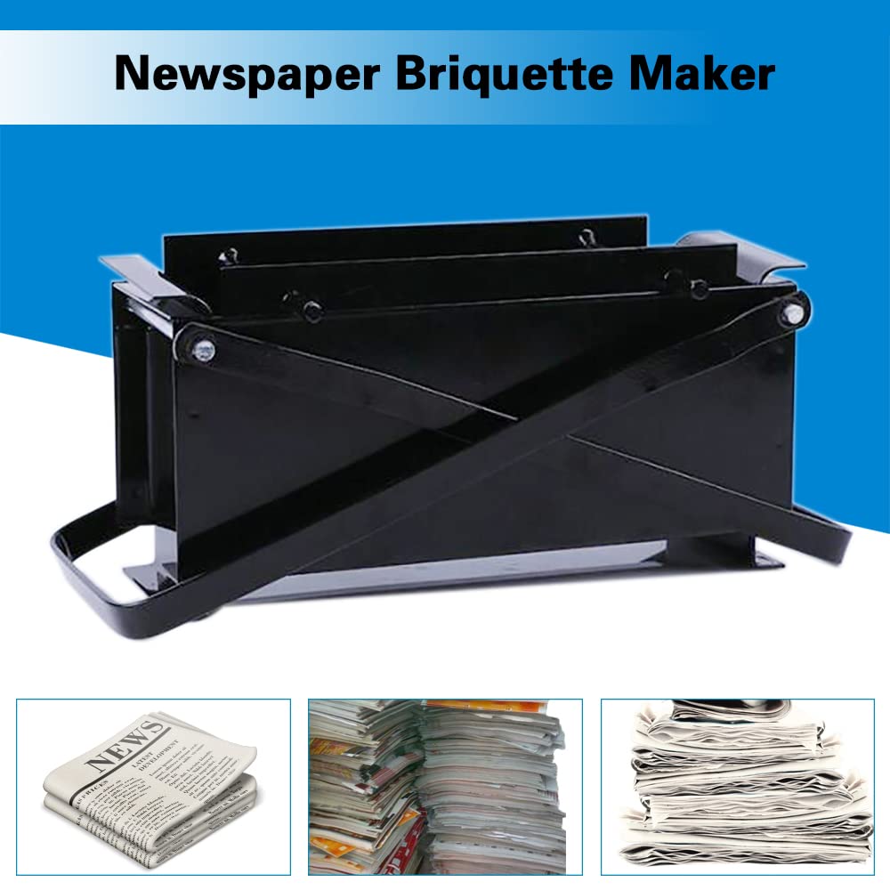 Eco-Friendly Paper Log Maker - Manual Press for Newspaper Briquettes, Fireplace & Wood Stove Fuel, DIY Heating Solution for Camping & Home Use