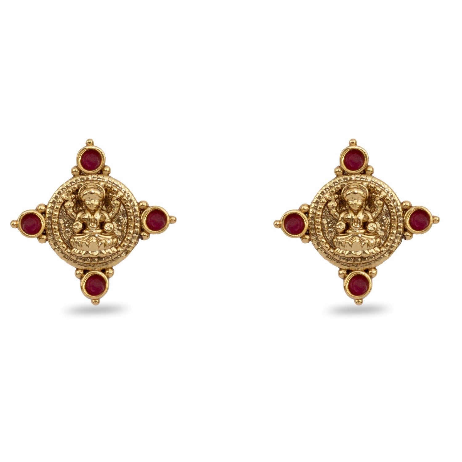 Parthivi Temple Red Kempu Necklace Set | Traditional Indian Bridal Jewelry | Handcrafted Beaded Necklace for Weddings, Festivals & Special Occasions