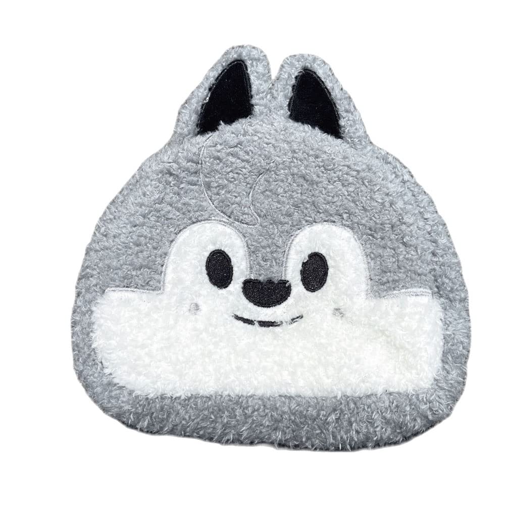 Stray Kids KPOP Official SKZOO Coin Purse - Cute Fluffy Wolfchan Jiniret Bbokari Pouch for Storage, Cosmetics & Accessories + Free Keychain - Perfect for Kpop Fans, Gift & Daily Use