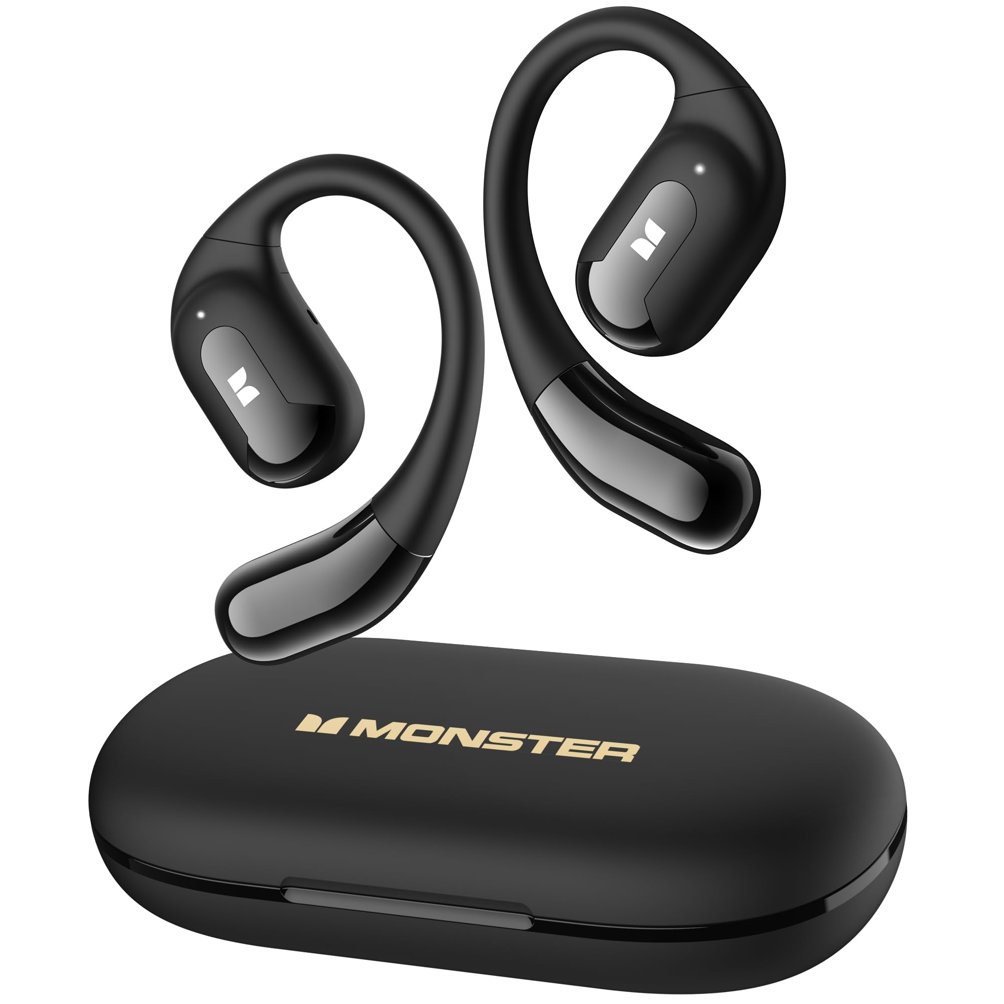 Monster Open Ear AC317 Bluetooth 5.4 Wireless Headphones - Stereo Sound, Crystal Clear Calls, 24H Playback, USB-C Fast Charging, Touch Control, Sweatproof for Running, Cycling & Workouts