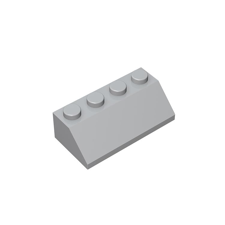 100-Piece Light Gray Classic Building Slope 45 2x4 Smooth Bulk Parts - Compatible with Lego 3037 Bricks | Perfect for DIY Models, STEM Toys & Creative Construction Projects