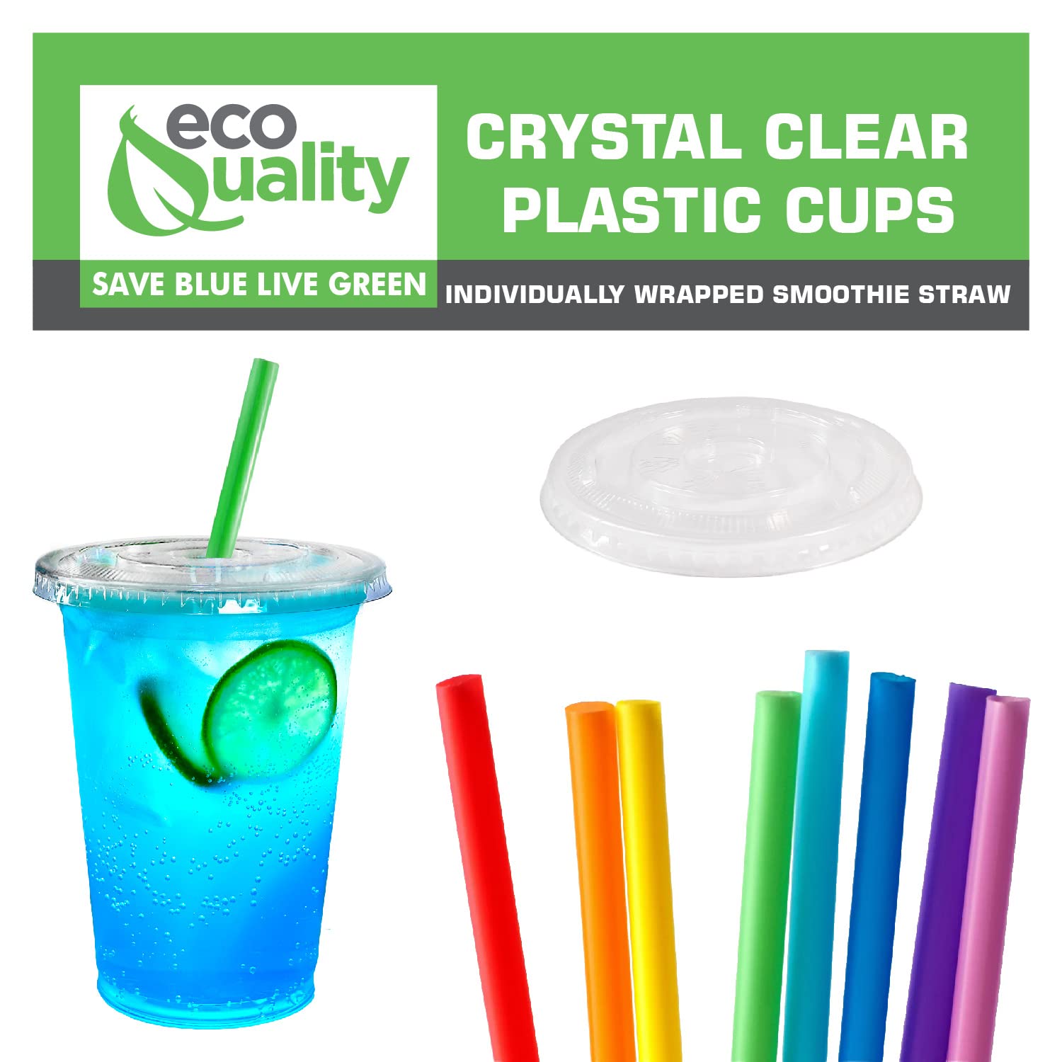 16 oz Clear Plastic Disposable Cups with Lids & Straws - 400 Count PET Drink Cups for Smoothies, Protein Shakes, Bubble Tea, Iced Coffee, Boba, Juice | Meal Prep, Parties, Cafes, Restaurants, and Takeout