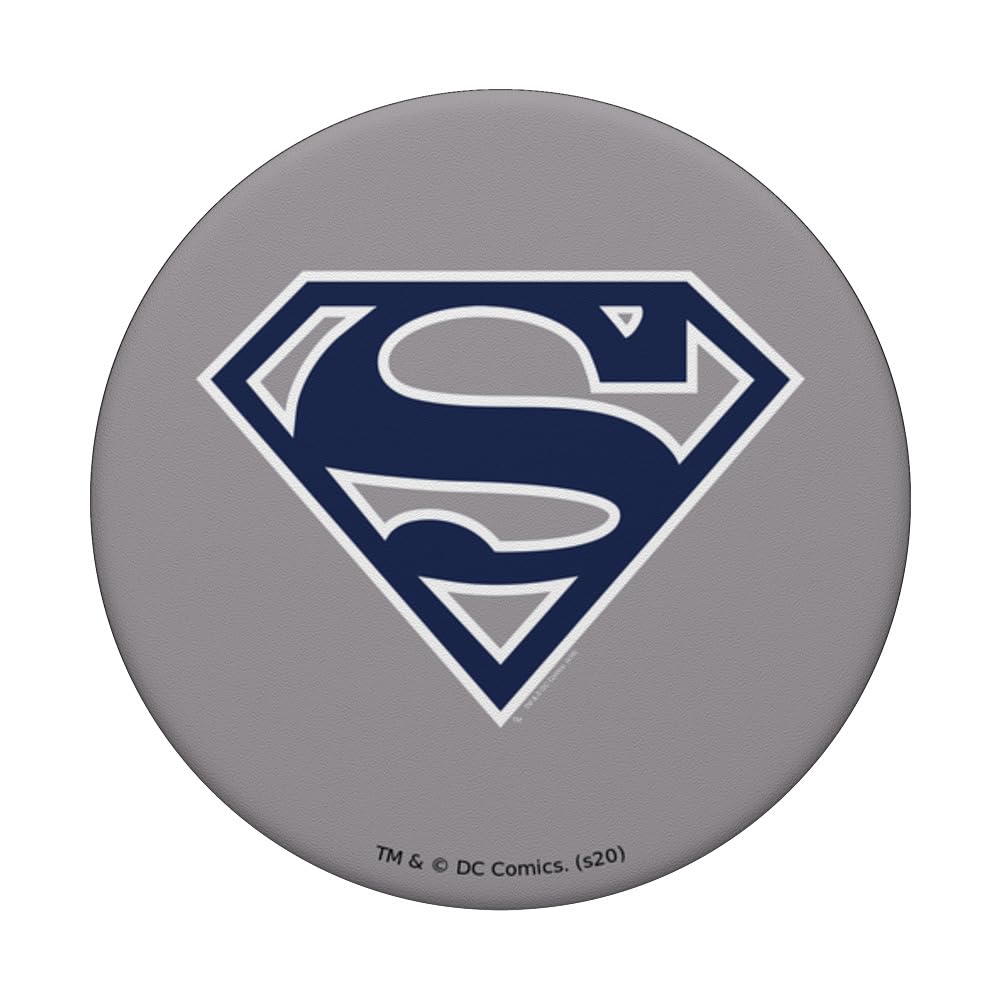 Superman Navy & White Classic Shield PopSockets Standard PopGrip - Phone Grip & Stand for Smartphones - Perfect for Fans, Daily Use & Gift Giving