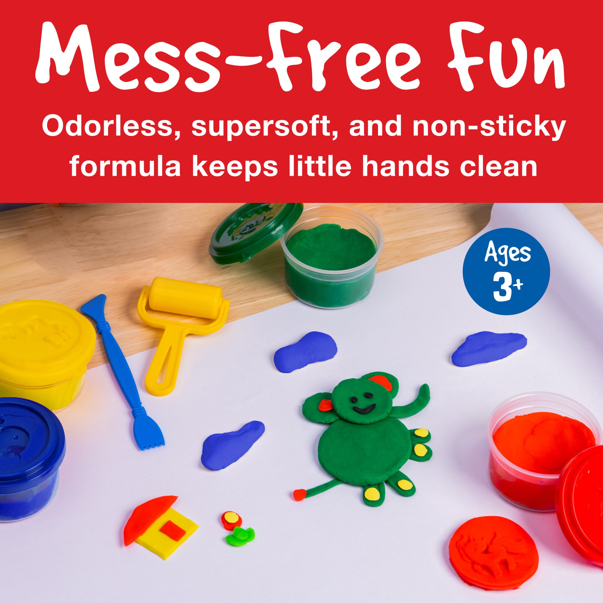 Little Creatives 4 Super Soft Modeling Dough Kit - Non-Toxic Play Dough for Kids Ages 3+, Perfect for Sensory Play, Arts & Crafts, and Creative Learning Activities
