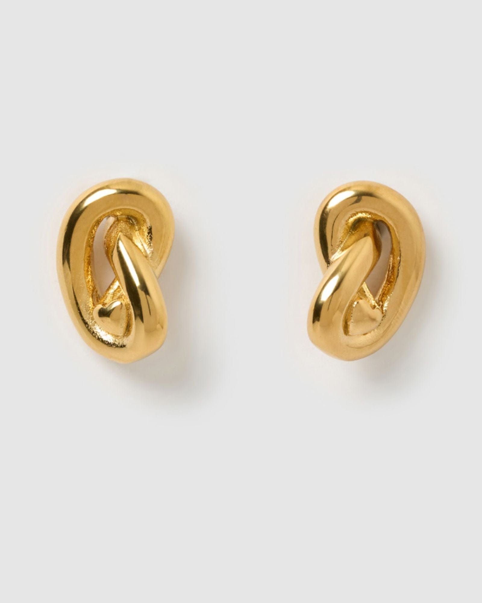 Izoa Eve Knot Stud Earrings - 14K Gold Plated Minimalist Studs for Women, Perfect for Everyday Wear, Gift Giving & Special Occasions