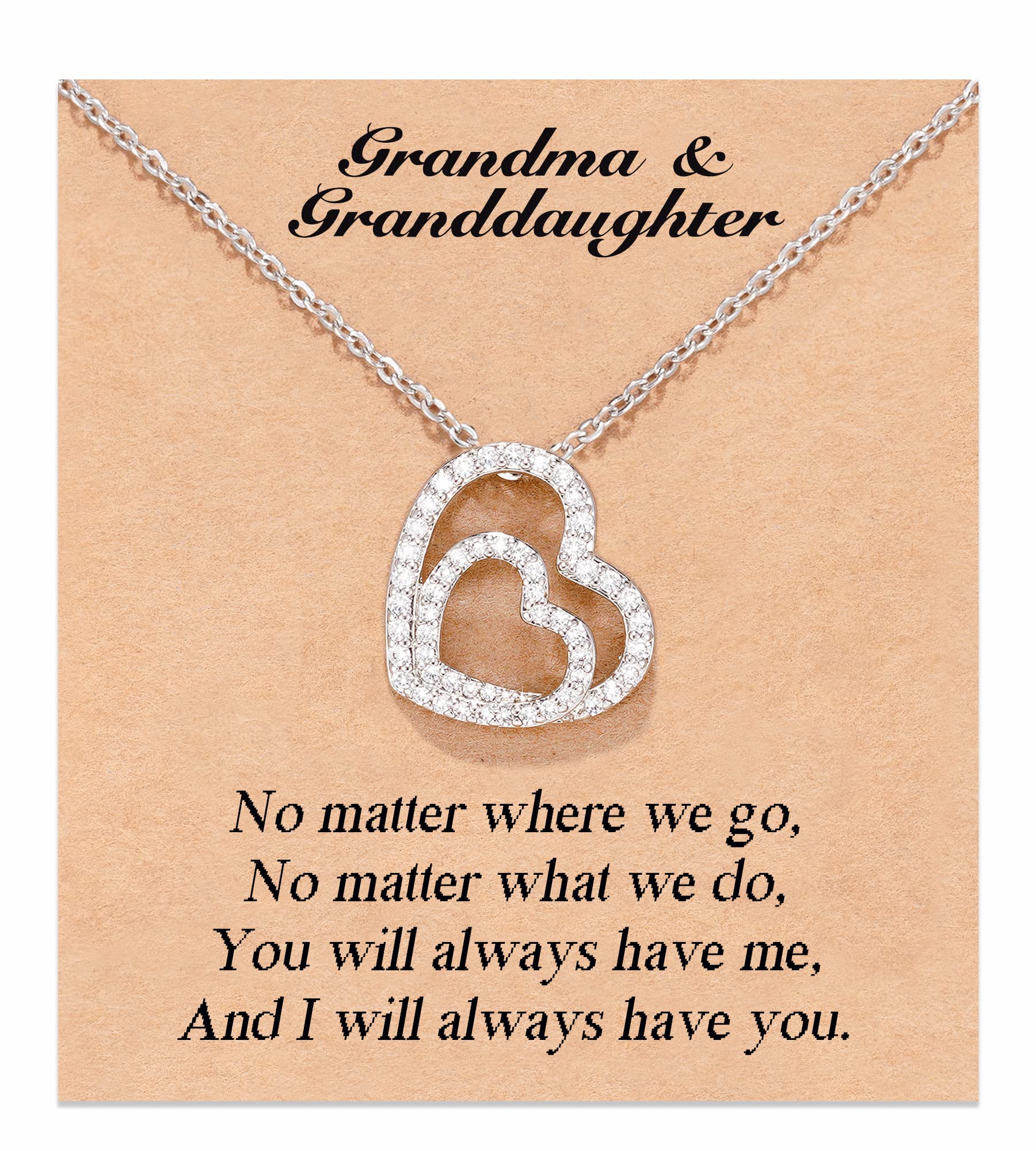 JOGDIAM Infinity Heart Pendant Necklace - Elegant Jewelry Gift for Women, Grandma, Granddaughter | Perfect for Mother's Day, Birthday, Christmas | Ideal for Daily Wear, Special Occasions & Gift Giving