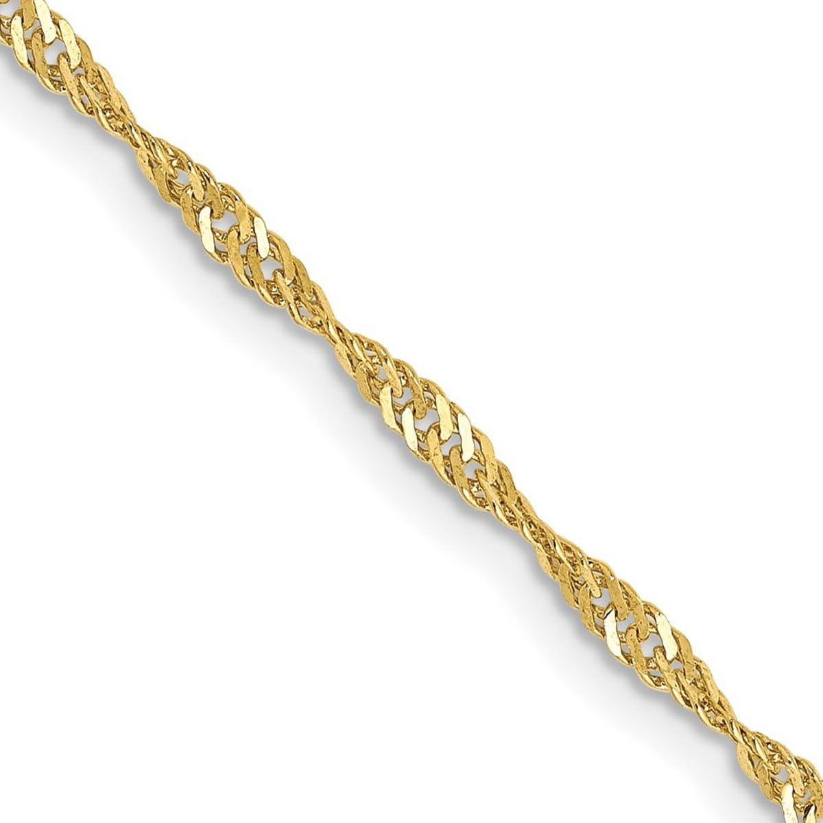 10k Gold Singapore Chain Bracelet for Women & Men - Adjustable Lengths, Durable & Stylish Jewelry - Perfect for Everyday Wear, Gifts & Special Occasions
