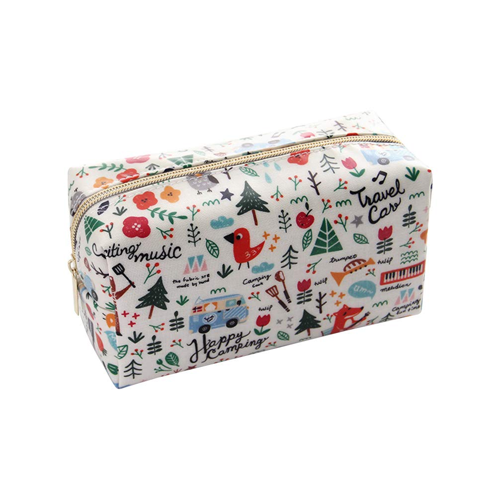 Waterproof Rectangular Makeup Bag for Women - Portable Cosmetic & Toiletries Storage Organizer with Fox Design | Perfect for Travel, Gym, and Daily Essentials Organization
