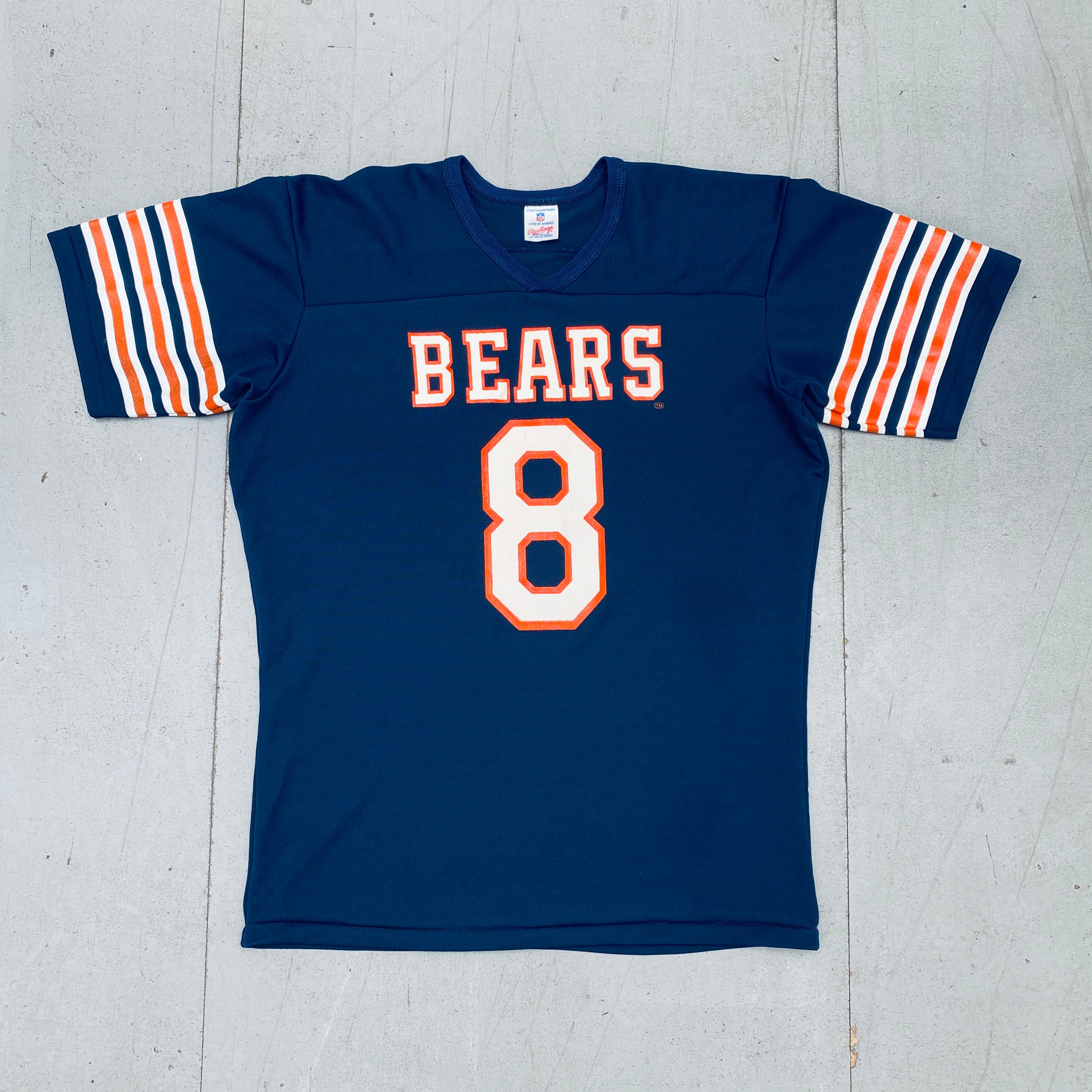 Chicago Bears No. 8 Maury Buford 1985 Rawlings Jersey - Large Size - Vintage NFL Football Jersey for Fans & Collectors - Perfect for Game Day, Sports Events & Memorabilia Display