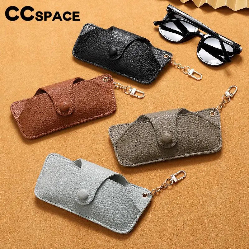 CCSpace Handcrafted PU Leather Eyeglass Case - Durable & Stylish Eyewear Protector for Men & Women - Perfect for Travel, Work & Everyday Use