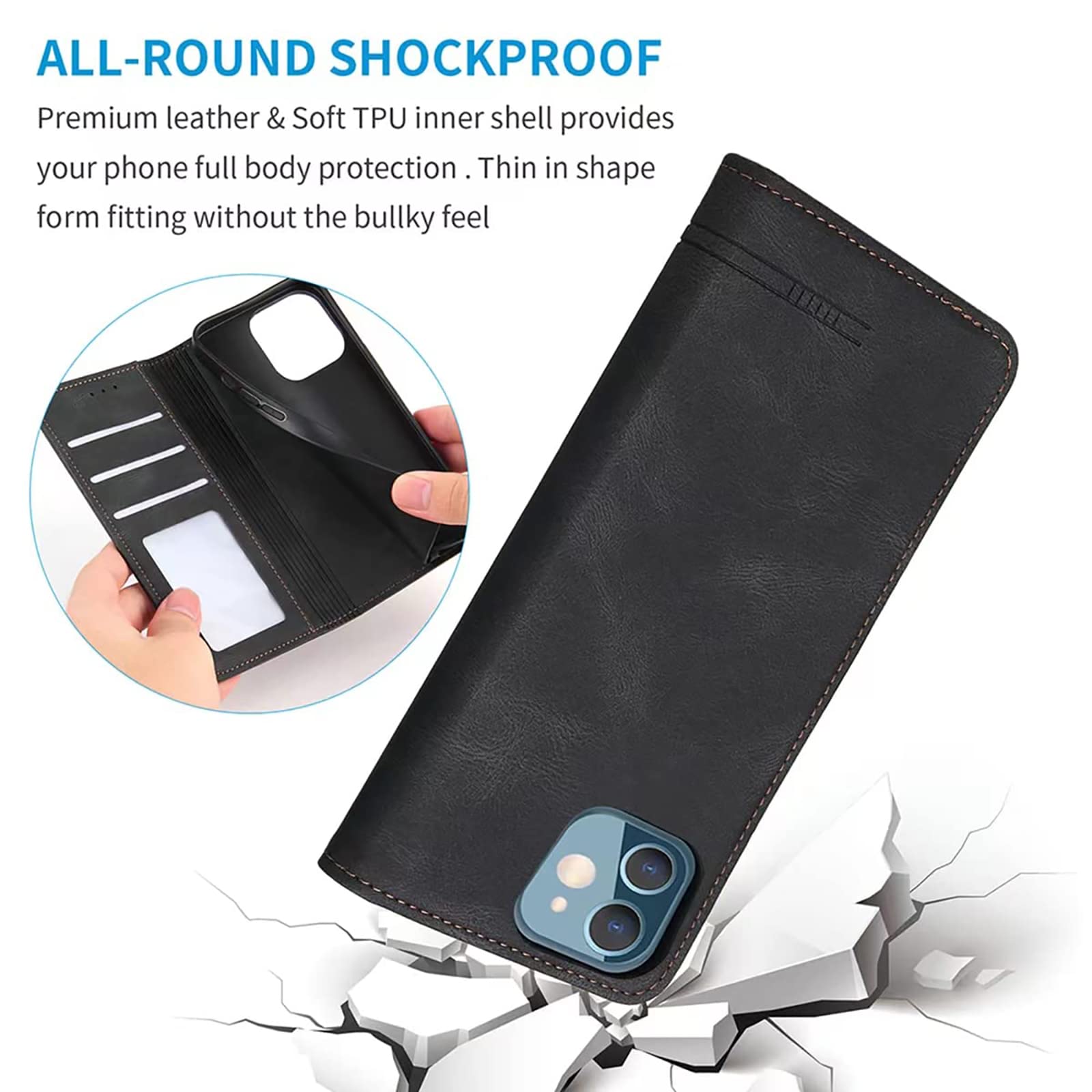 Premium Shockproof iPhone 12/12 Pro Wallet Case (6.1