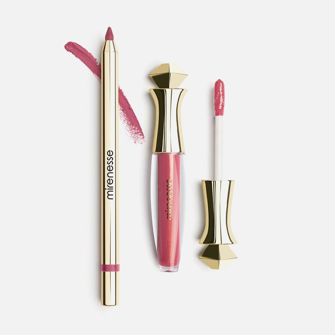 Kissproof Baby Rose & Gloss Plumper Duo - Long-Lasting Lip Gloss & Plumping Set for Fuller Lips | Perfect for Date Night, Parties & Everyday Wear