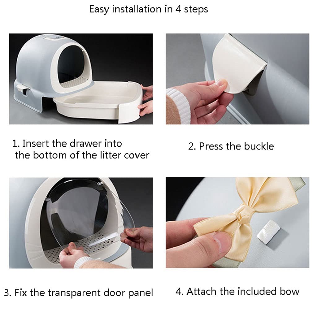 Enclosed Cat Litter Box with Double Layer - Splash Proof & Odor Control Large Cat Toilet for Easy Cleaning (Color C) - Perfect for Small Spaces & Multi-Cat Homes