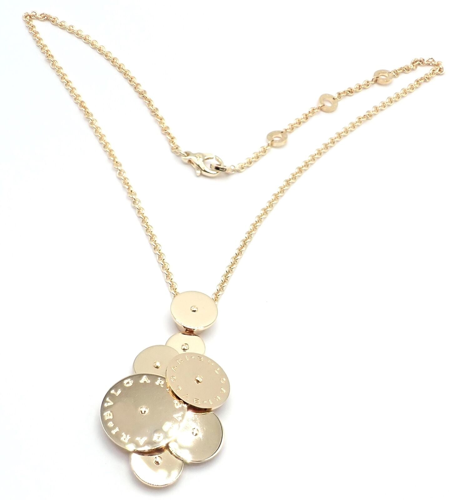 Authentic Bulgari Bvlgari Cicladi 18k Yellow Gold Large Pendant Necklace for Women - Luxury Statement Jewelry for Parties, Weddings & Special Occasions