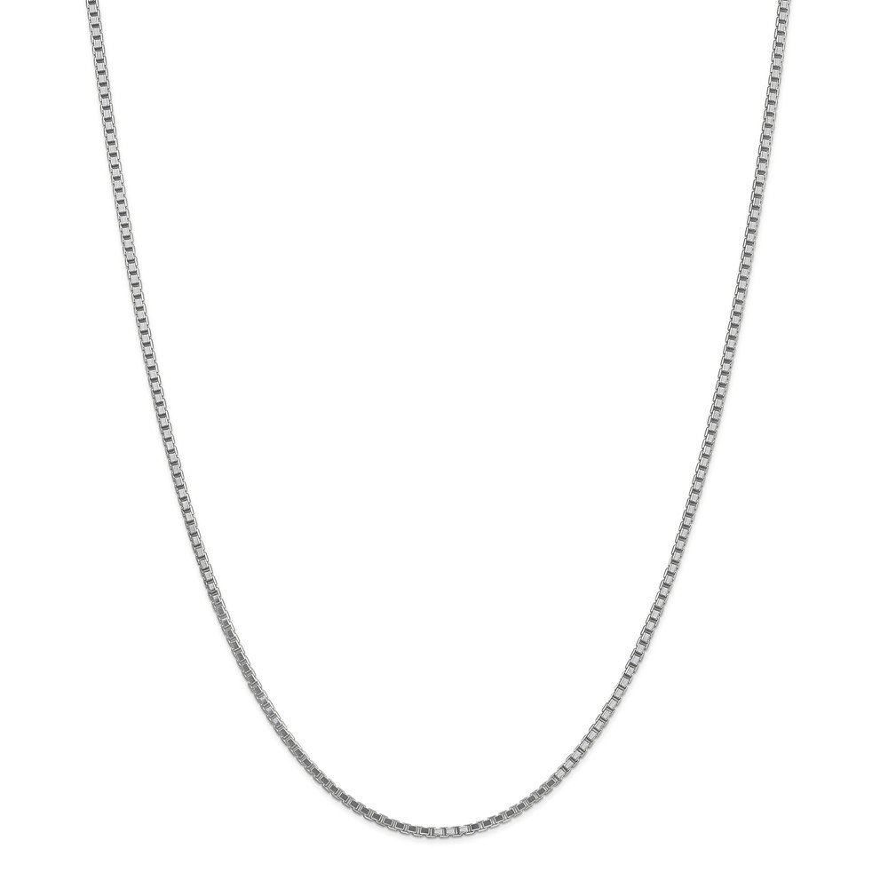 14K White Gold 1.9mm Box Chain Necklace with Lobster Clasp - Durable Solid Gold Jewelry for Women, Gift for Her, Anniversary, Birthday & Everyday Wear