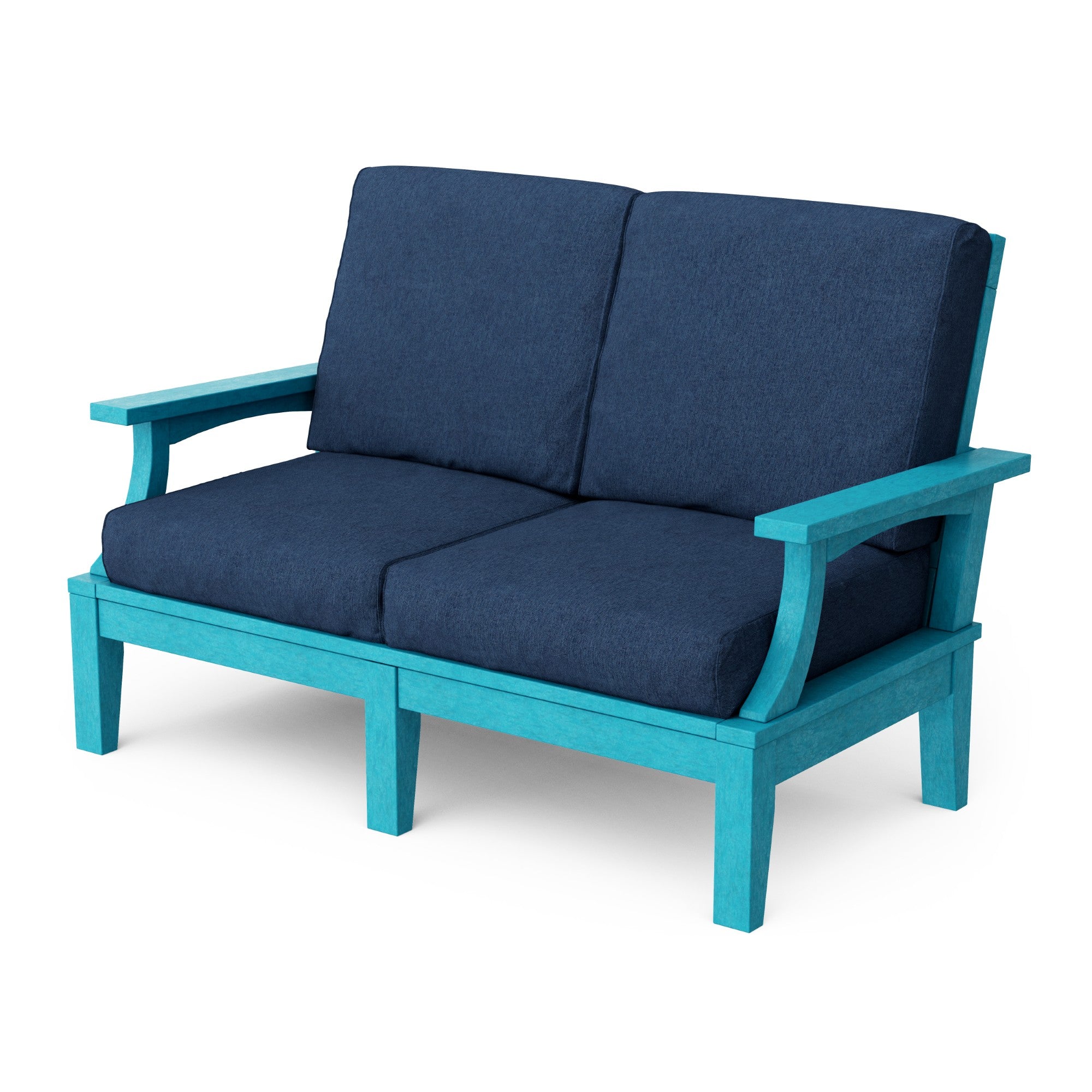 Heritage Deep Seating Love Seat Cushioned Sofa - Outdoor Patio Furniture for Garden, Poolside & Backyard Relaxation