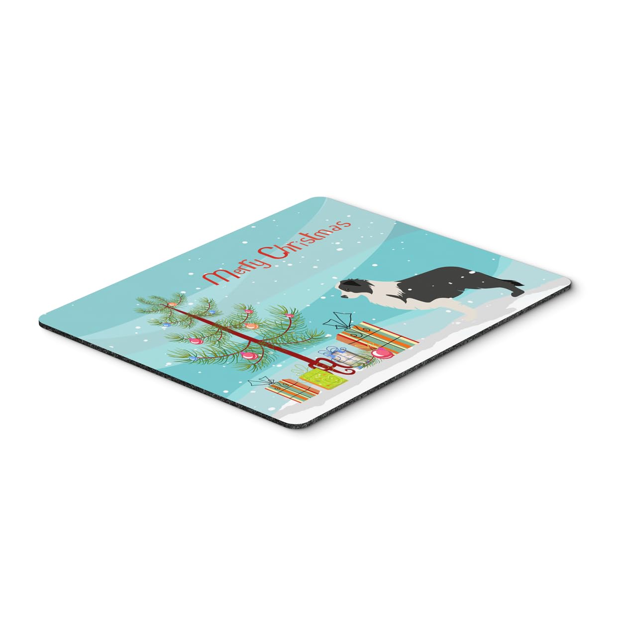 Black Border Collie Merry Christmas Tree Mouse Pad - Washable Large Mouse Mat for Home Office, Gaming & Computer Desks | Perfect Holiday Gift for Dog Lovers & Christmas Decor