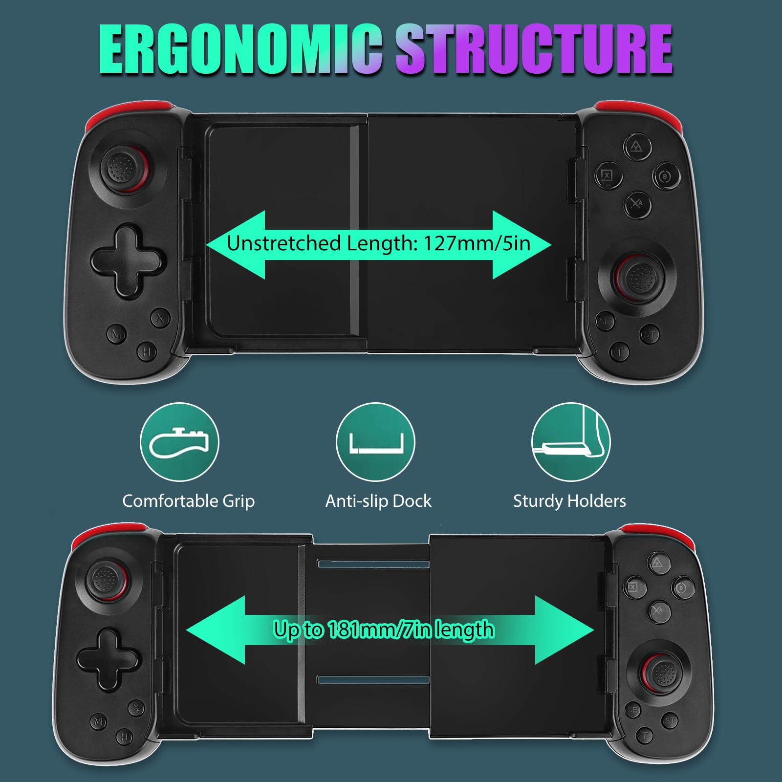 Wireless Bluetooth Game Controller for iOS Android - Xbox/PS/Switch/PC/Steam - Perfect for Mobile Gaming