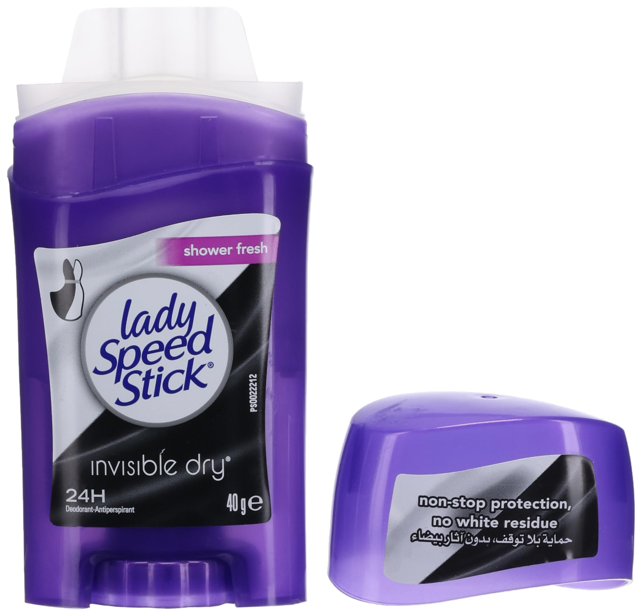 Lady Speed Stick Mennen Invisible Dry Shower Fresh Antiperspirant Deodorant for Women - 1.4oz (39.6g) Stick - Long-Lasting Protection for Active Lifestyles & Everyday Freshness