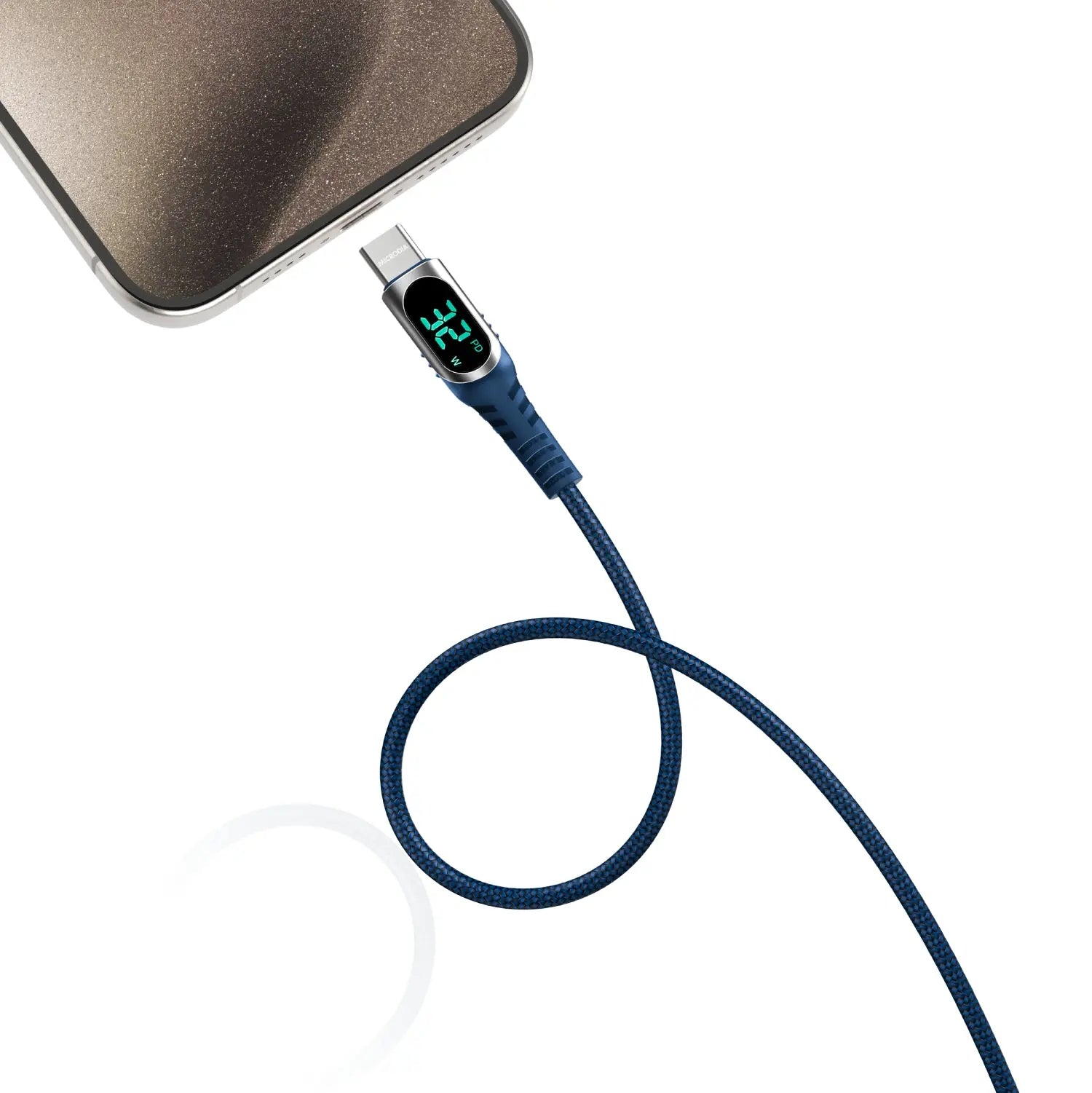 MICRODIA ExeCable™ 6ft USB C to USB C Cable 60W/100W Fast Charging & Data Sync with LED Power Display - Perfect for MacBook Pro, Galaxy S23, iPad Pro & More