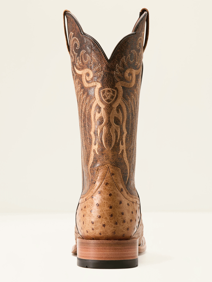 Ariat Men's Rio Full Quill Ostrich Cowboy Boots in Honey Tan - Western Style Riding Boots for Country Music Festivals & Rodeo Events