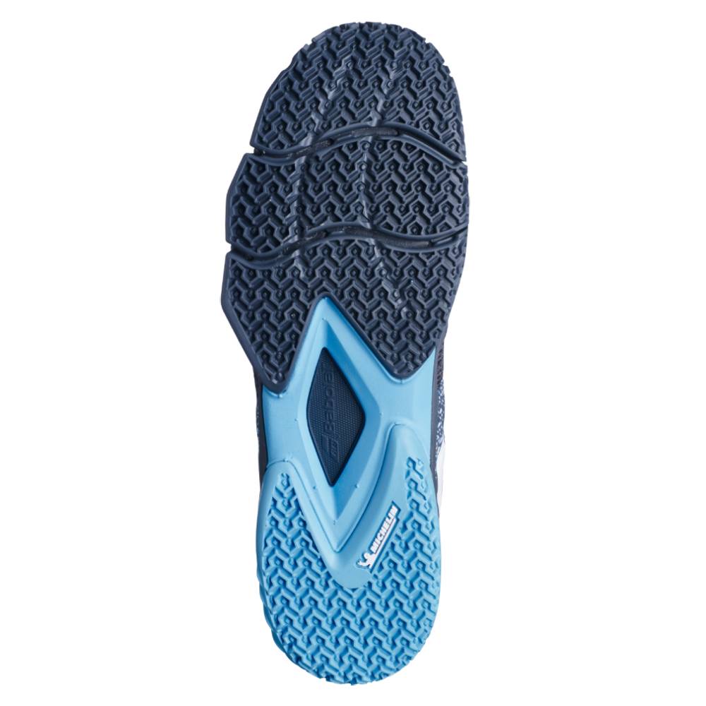 Babolat Movea Men's Padel Tennis Shoes - Lightweight & Breathable Grey/Blue Sports Shoes for Indoor & Outdoor Court Play
