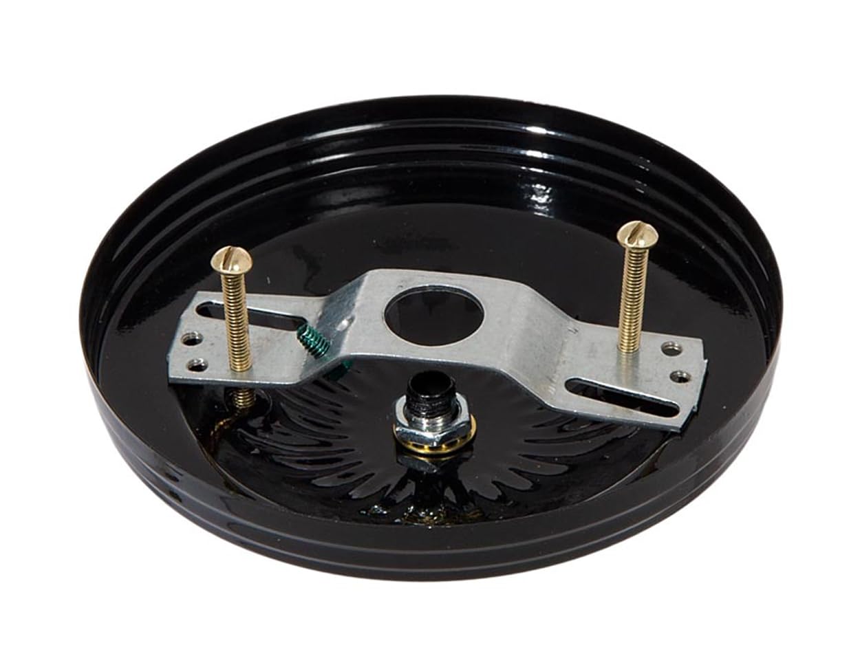 B&P Lamp® Black Finish Steel Canopy Kit, 5-1/8 Inch Diameter - Ceiling Light Fixture Mounting Hardware for Pendant, Chandelier & Ceiling Fan Installation