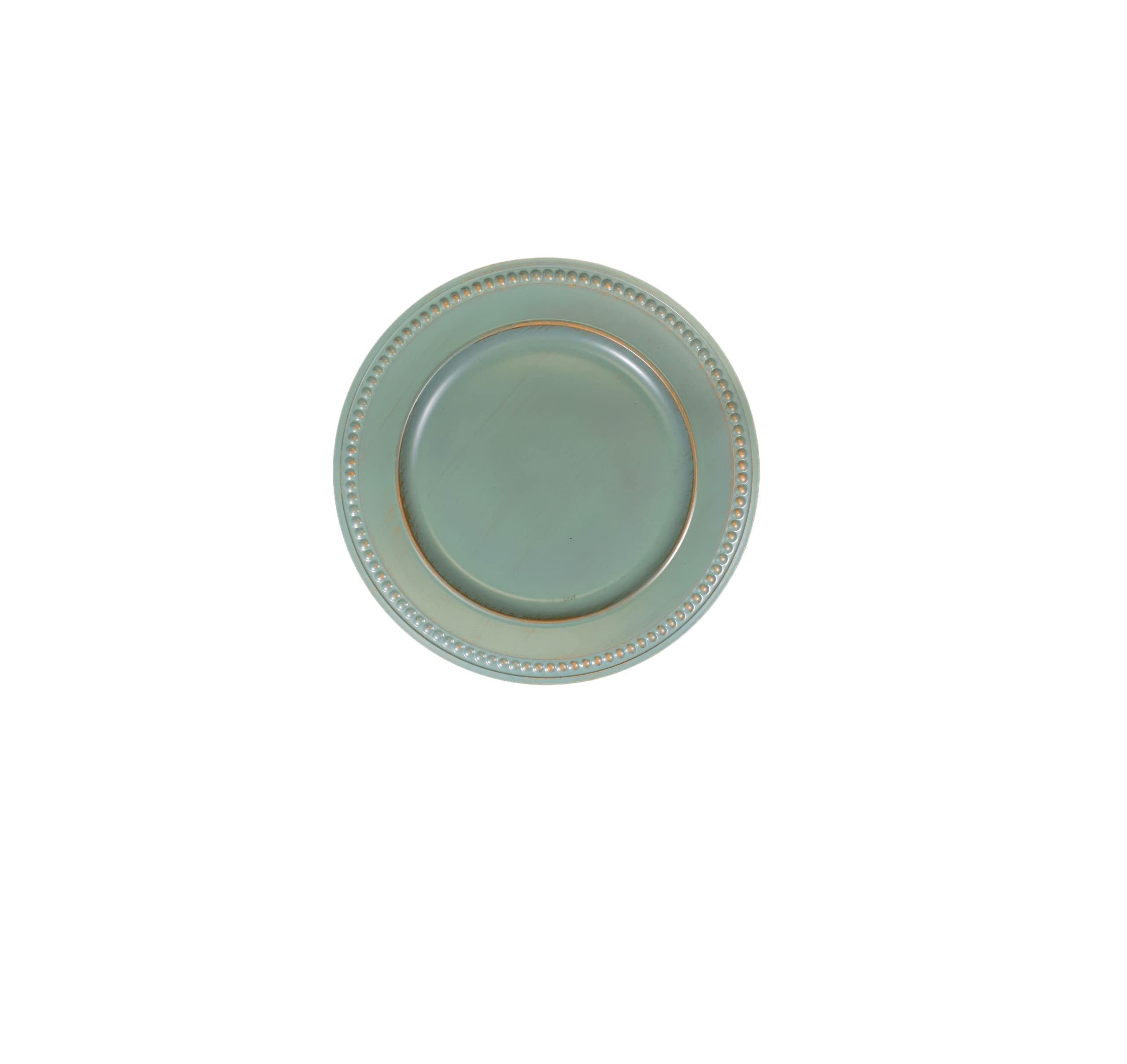 Pomp Turquoise River 13-Inch Decorative Charger Plates (6-Pack) | Premium Plastic Dinner Plates for Elegant Table Settings | Perfect for Weddings, Parties & Holiday Dining