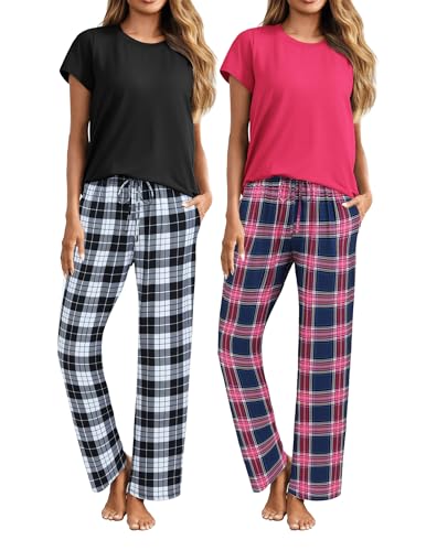 Black White Plaid/Rose Pink Plaid