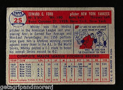 1957 Topps Autographed Whitey Ford #25 PSA Graded - Rare Hall of Fame Baseball Card - Perfect for Collectors & Sports Memorabilia Displays