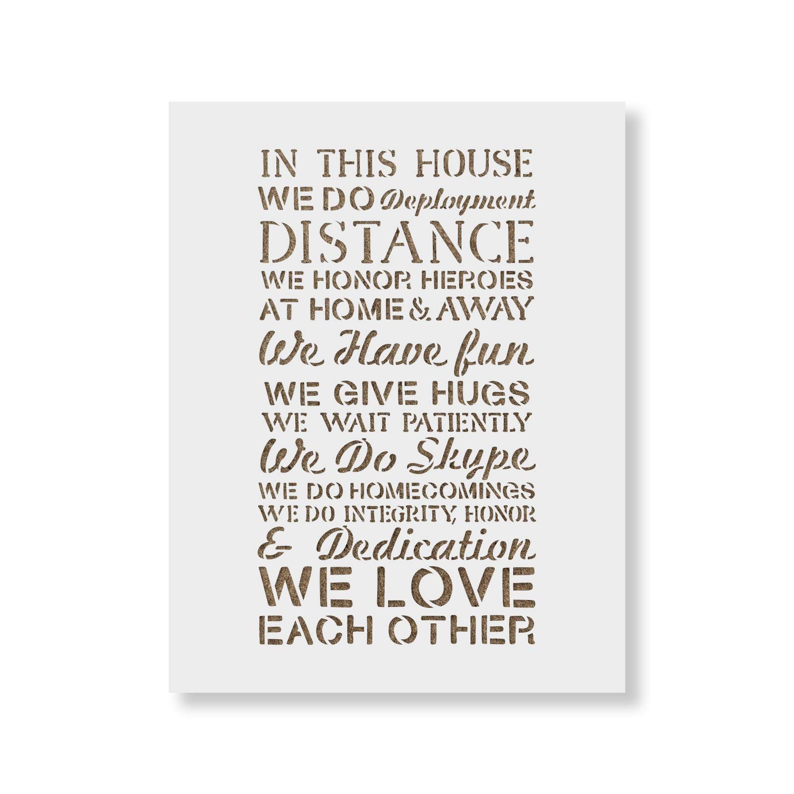 Military House Rules Stencil - DIY Home Decor Stencil for Military Families, Custom Wall Art, Personalized Signs | Perfect for Living Room, Bedroom, or Barracks Decor