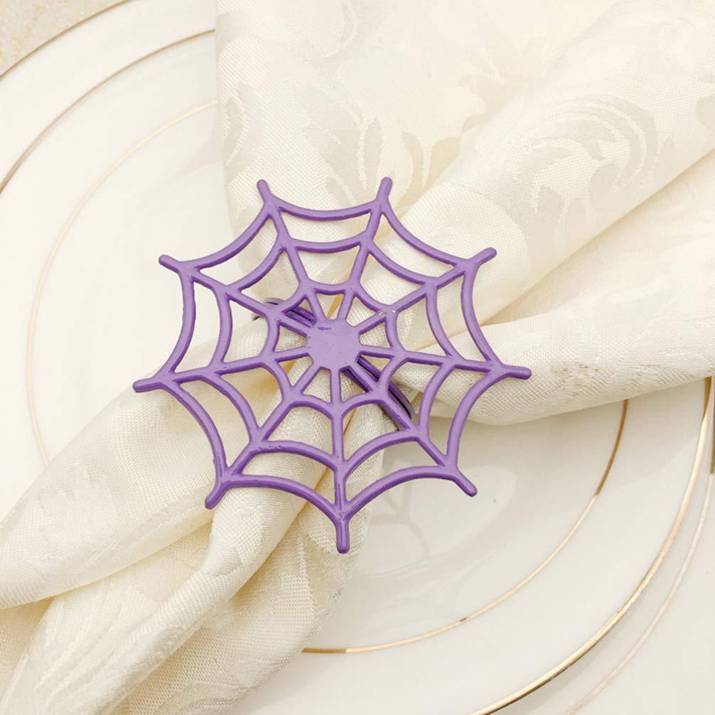 NUOBESTY 6-Piece Halloween Purple Dining Table Decor Set - Spooky Dinner Table Centerpiece for Halloween Party, Home Decor, and Holiday Celebrations
