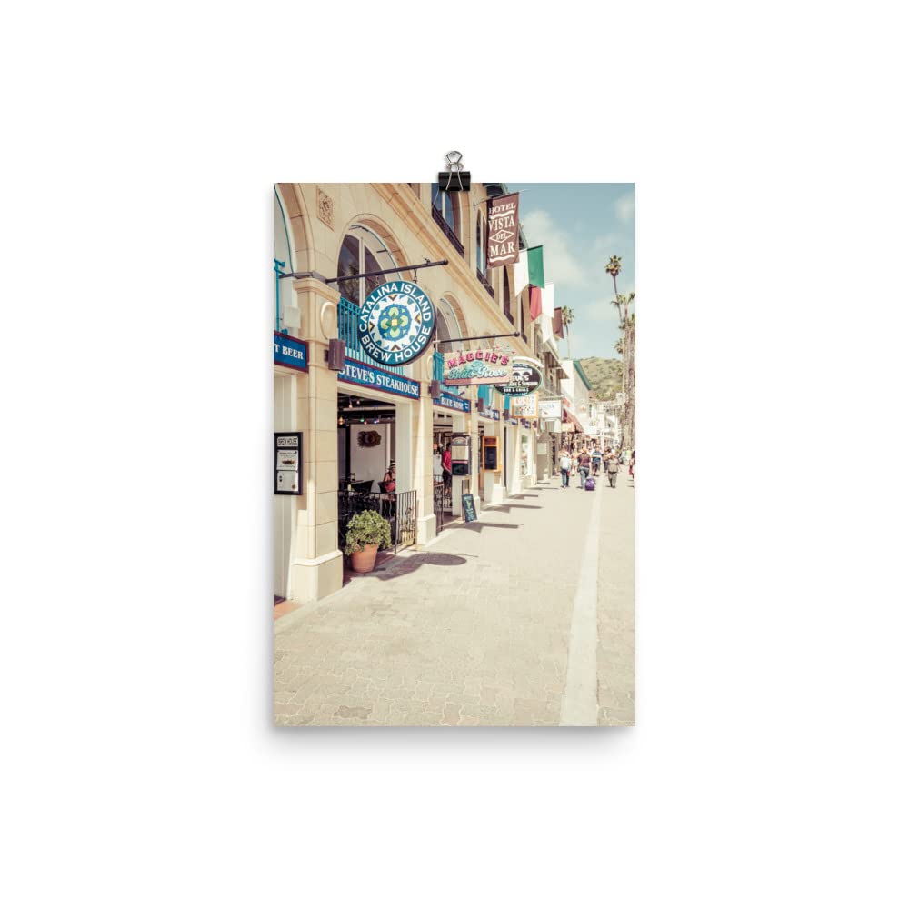 12x18 Inch Catalina Island Wall Art - Unframed Photo Paper Print, Downtown Avalon California Poster, Coastal Home Decor for Office, Living Room & Bedroom - Perfect Gift for Women & Men | Beach House Decor, Vacation Home Accent, California Travel Memory