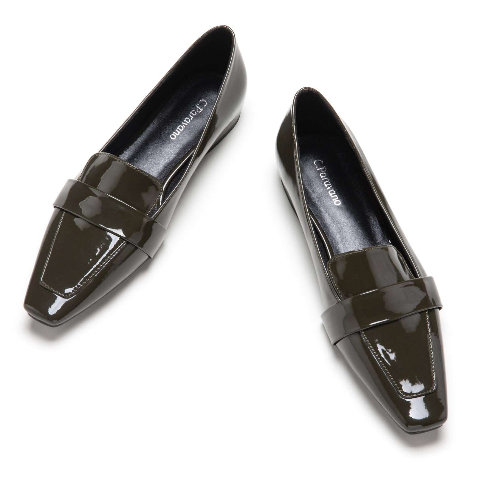 C.Paravano Women's Flat Loafers - Slip-On Penny Loafers for Women | Comfortable Square Toe Flats for Office, Business & Casual Wear | Perfect for Work, Travel & Everyday Outfits
